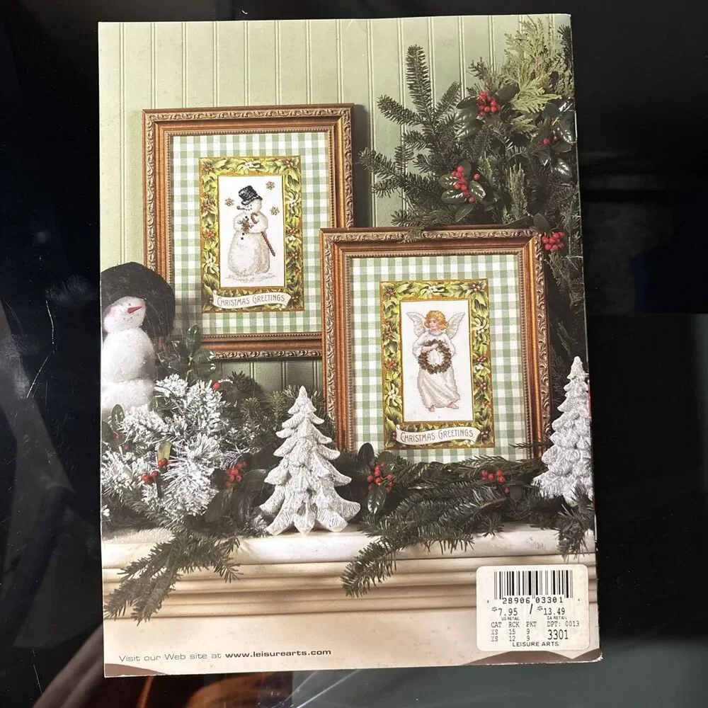 Vintage Cross Stitch Christmas Pattern Lot Of 3. leisure Arts, Gloria & Pat, BKW